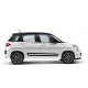 Fiat 500L raamlijststicker antraciet & zilver met 500-logo